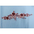 Ferro em patches 3D flor rosa bordado
